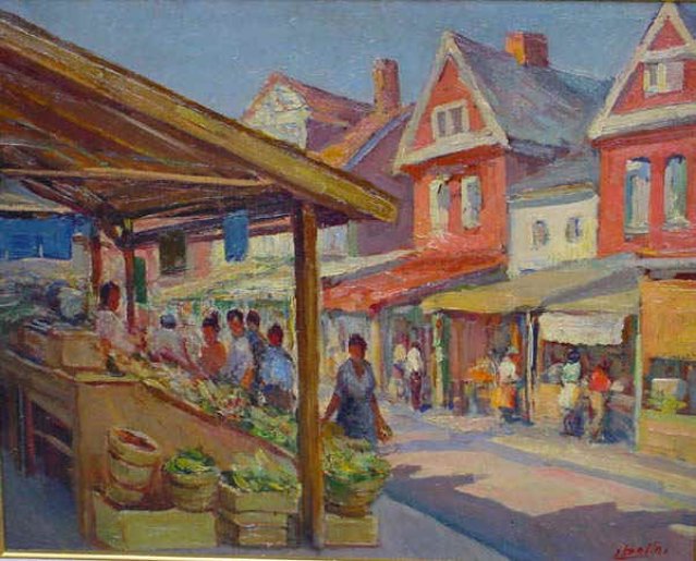 Mercato (Toronto, Canada) 1962, olio, 50x40