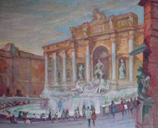 La fontana di Trevi, 1964, olio, 80x65